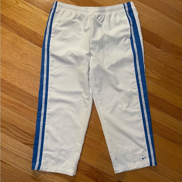 Nike Pants - Nike Track Pants Cropped Womens 12-14 LG White Elastic Waist Running Jogging